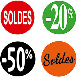 Étiquettes adhésives Soldes